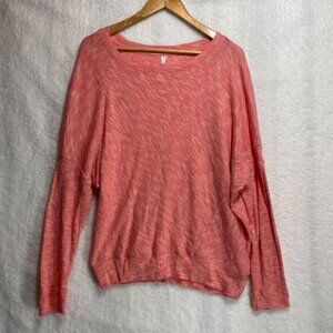 Anthropologie Pink Long Dolman Sleeve Top Size Medium Lightweight Boat Neck